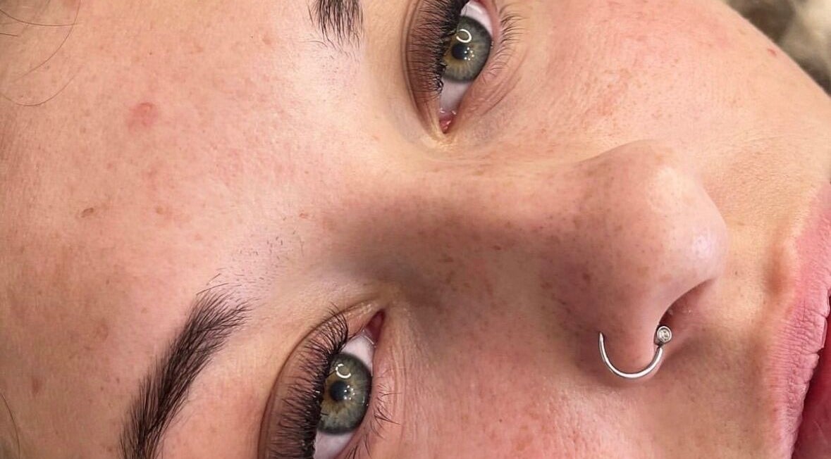 Close-up of lashes at Lashed Up in Cockett, Wales, GB, showcasing intricate eyelash extension detail.