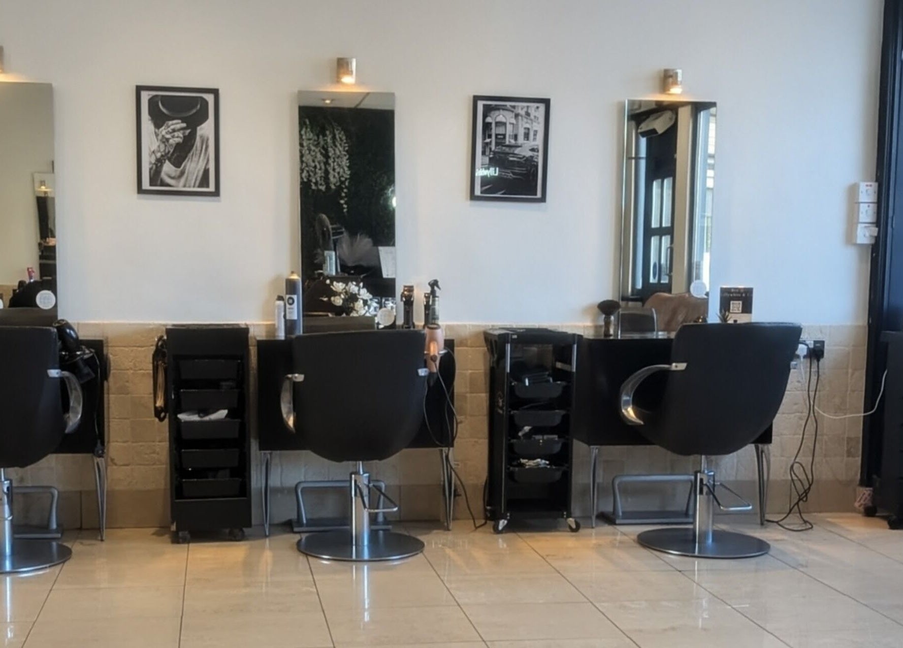 Modern salon stations at Bex at Lillywhite & Co., Wakefield, England, GB, enhancing beauty experiences.