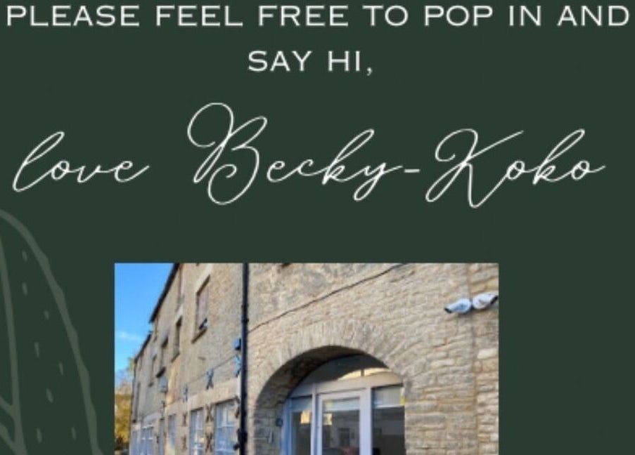 Entrance to Koko - Emma beauty venue in Cirencester, England with stone walls and green signage.