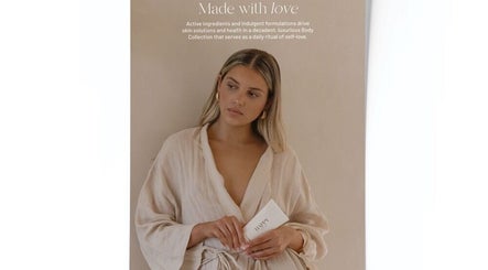 Model showcasing luxurious body collection at Astrid Salt Hair And Beauty Design, Budgewoi, New South Wales, AU.