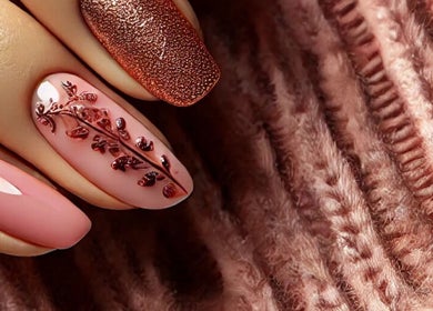 Elegant nail art with metallic accents at Hush Nail Scape, Cape Town, Western Cape, ZA.