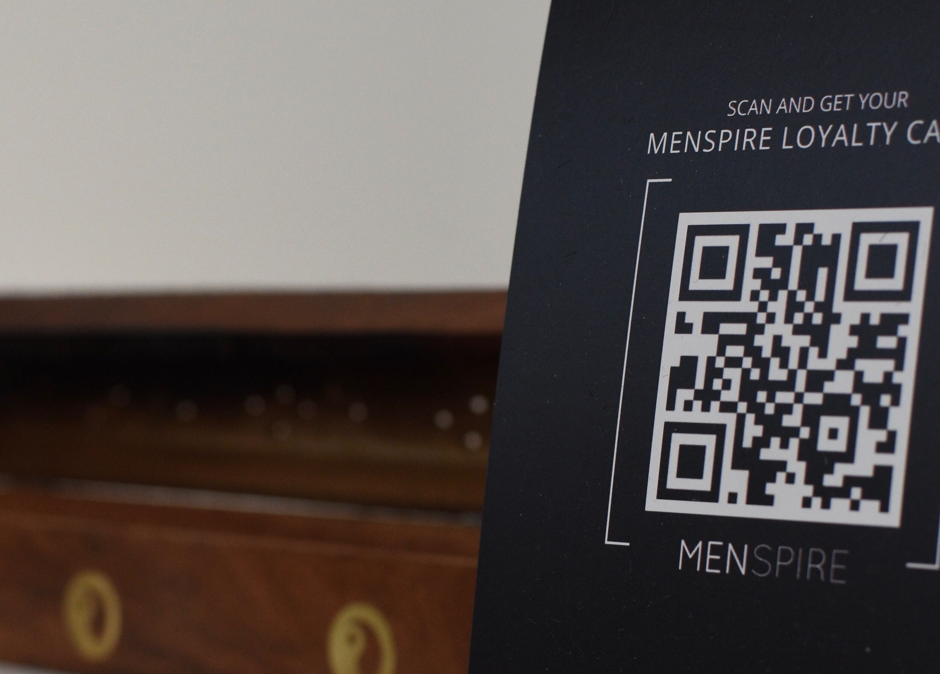 MENSPIRE Maastricht loyalty card QR code at Maastricht, Limburg, NL.