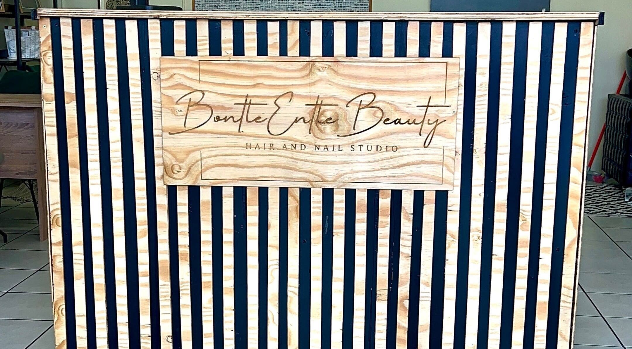 BontleEntle Beauty wooden sign at the Randburg, Gauteng, ZA entrance.