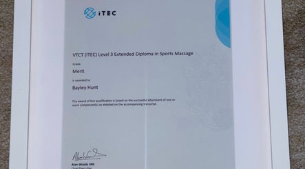VTCT Level 3 Diploma in Sports Massage awarded at BTH Sports Massage, Heanor, England, GB.