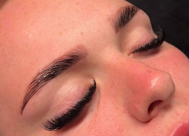 Close-up of eyelash extensions at Eve Beauty Room, Tuggerah, New South Wales, AU.