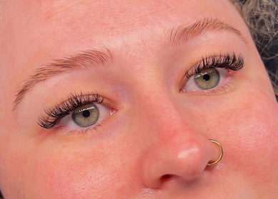 Close-up of elegant eyelash extensions at Eve Beauty Room, Tuggerah, New South Wales, AU.