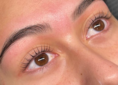 Close-up of beautifully groomed brows at Eve Beauty Room, Tuggerah, New South Wales, AU.