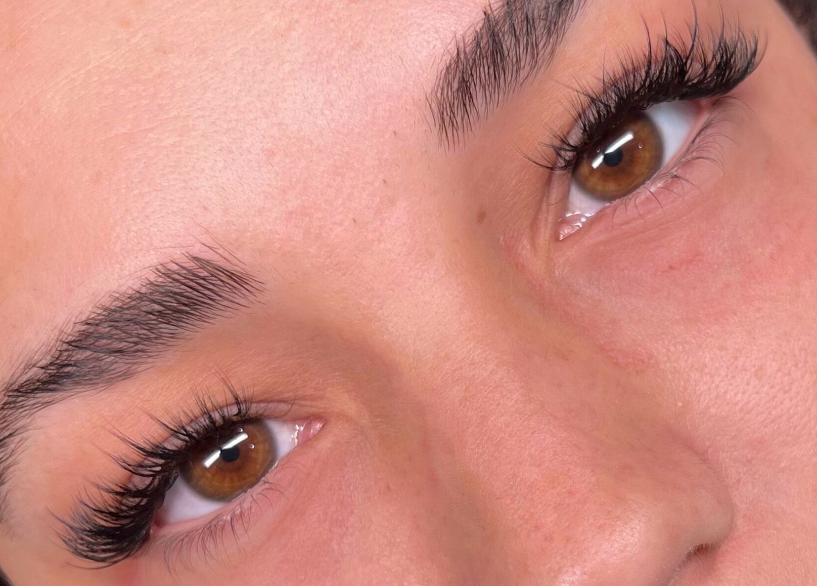 Close-up of beautifully styled lashes at Eve Studio, Tuggerah, New South Wales, AU.