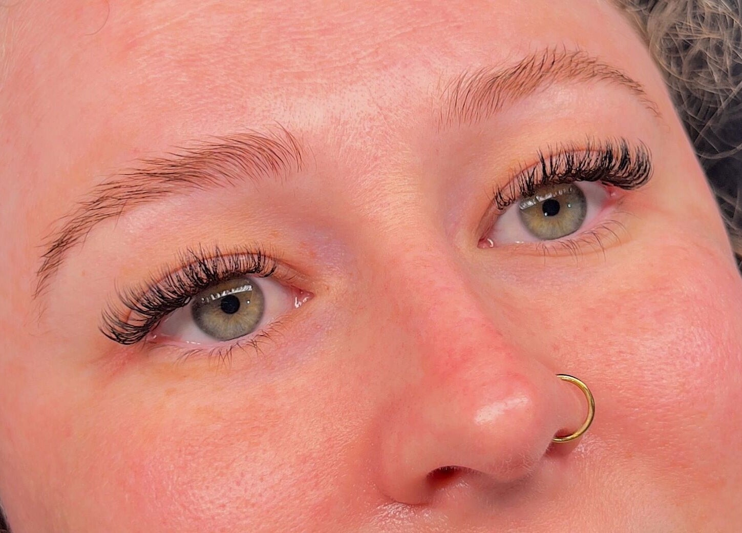 Close-up of elegant eyelash extensions at Eve Studio in Tuggerah, New South Wales, AU.