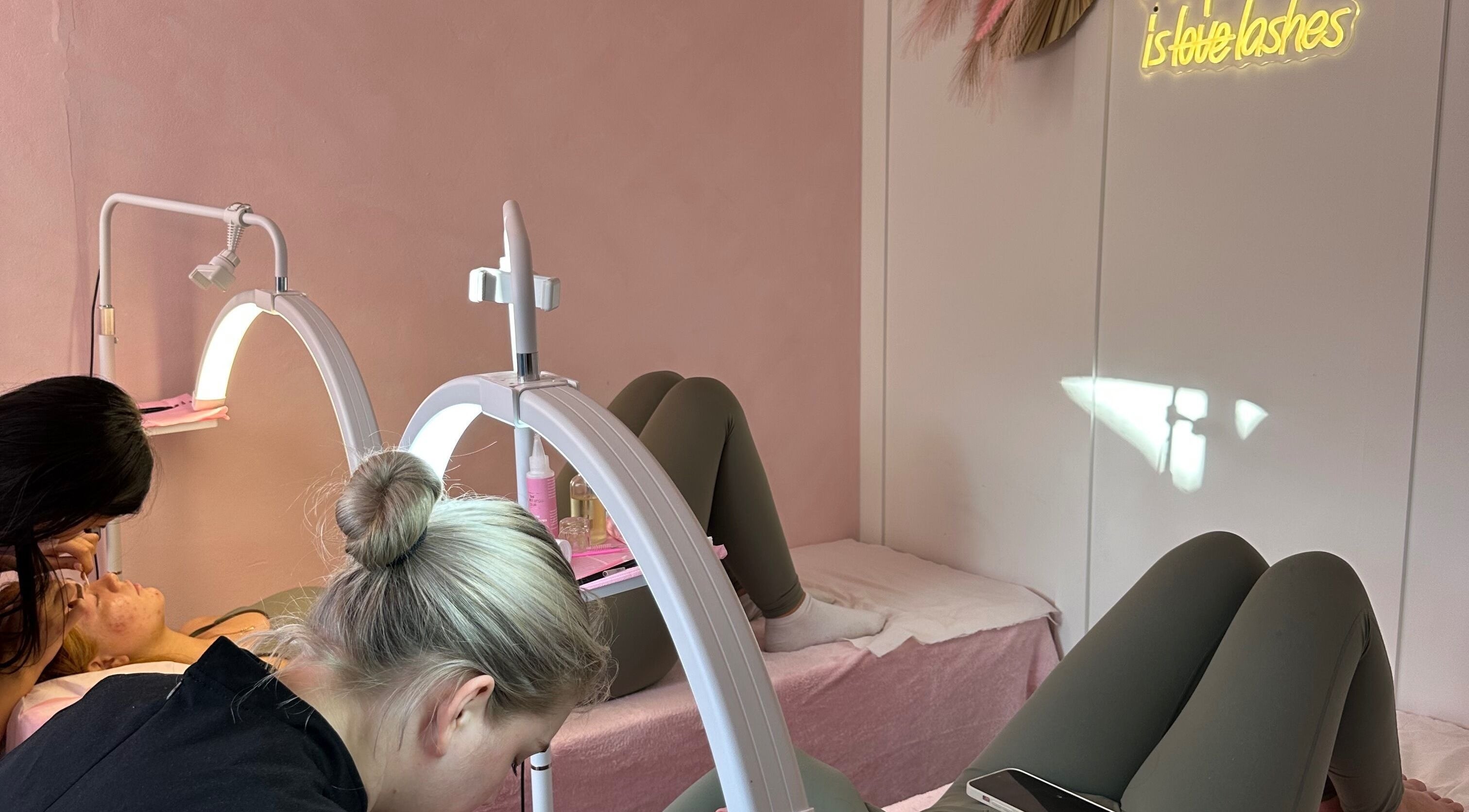 Eyelash treatment session at The Beauty Room Brentwood, Brentwood, England, GB, showcasing soothing ambiance.