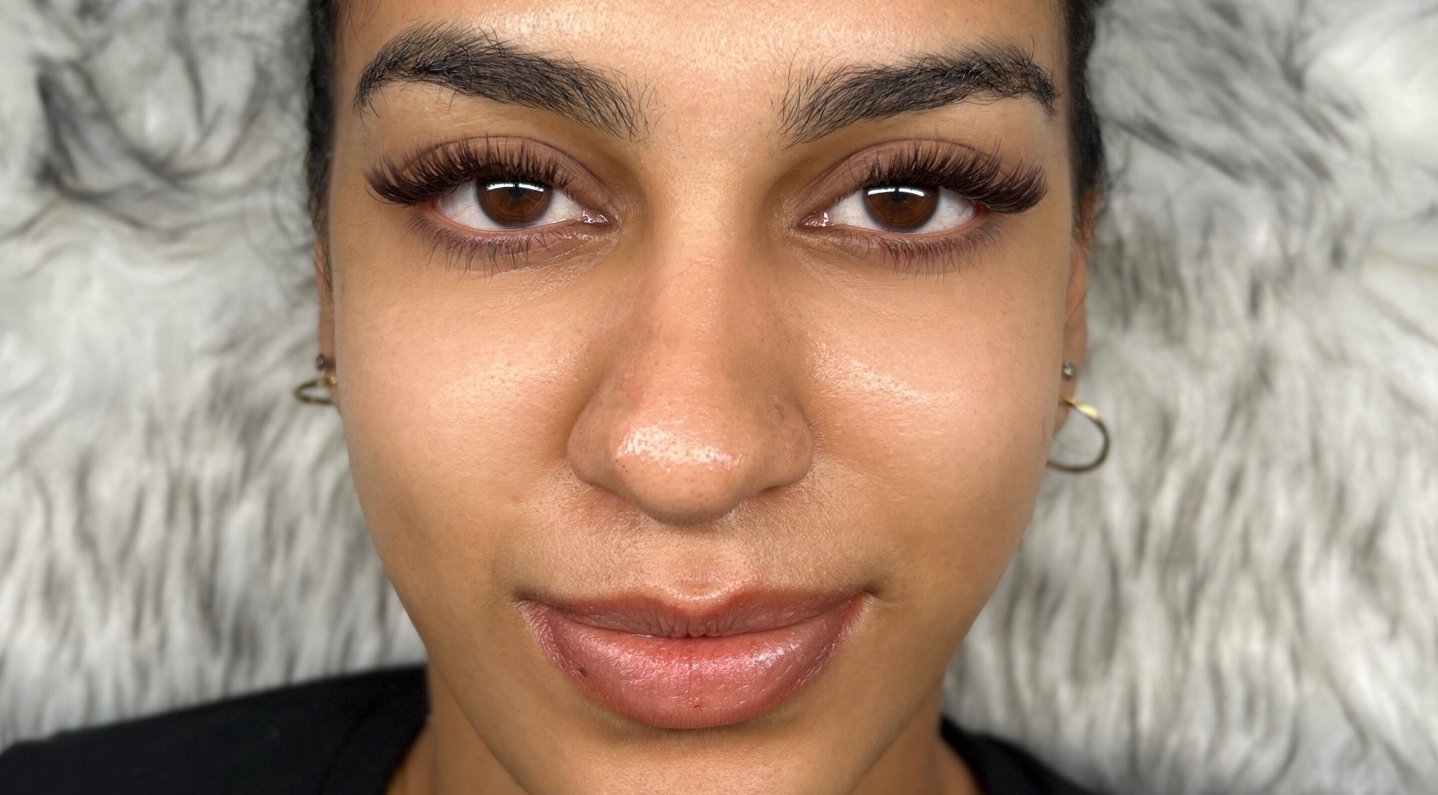 Close-up of eyelash extensions at CeLuxe Aesthetics, Southport, Queensland, AU.