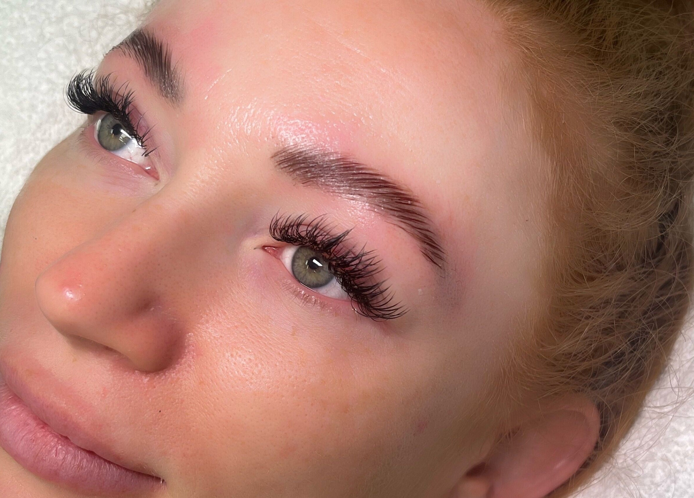 Close-up of eyelash extensions at Beauty By Nicole in Vaughan, Ontario, CA.