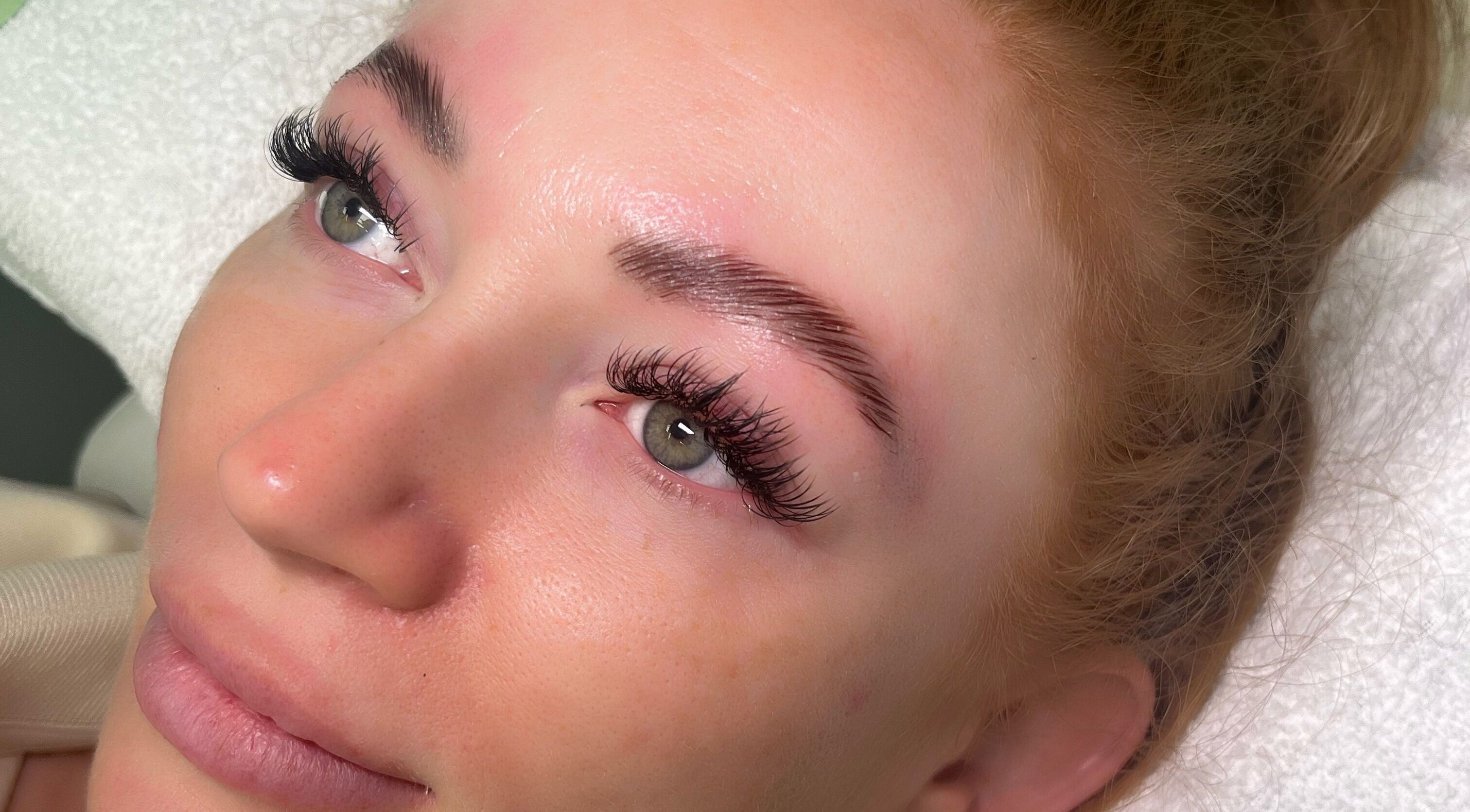 Close-up of eyelash extensions at Beauty By Nicole in Vaughan, Ontario, CA.