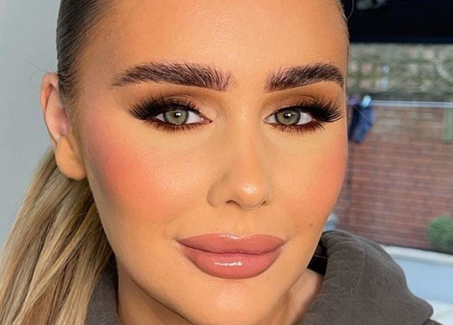 Close-up of expertly done makeup at Emma W Beauty, Bristol, England, GB, showcasing flawless brows and lashes.