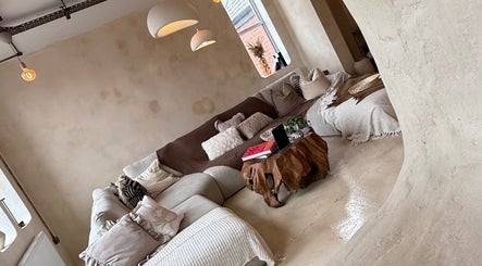 Inviting seating area at Foxie Skin Clinic @ Mantra Collaborative, Bolton, England, GB with stylish decor.