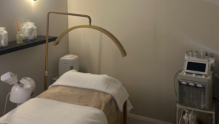 Relaxing spa room at Skinalicious London in Bexley, England equipped with modern wellness devices.