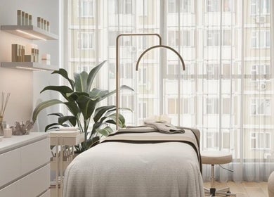 Tranquil treatment room at The Skin & Soul Spa, Eastgardens, New South Wales, AU, with soothing decor.