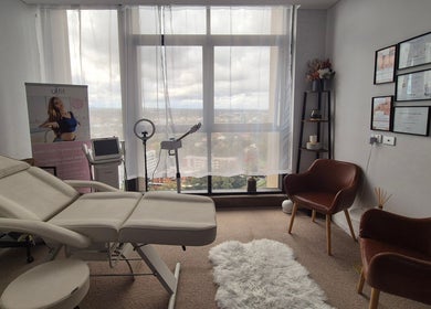 Luxurious treatment room at The Slimming Lounge in Parramatta, New South Wales, AU, featuring modern design.