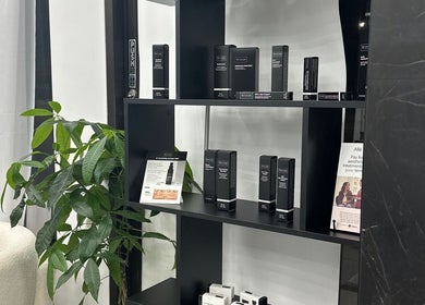 Elegant product display at ELEVATE in Bellmore, New York, US showcasing skincare items.