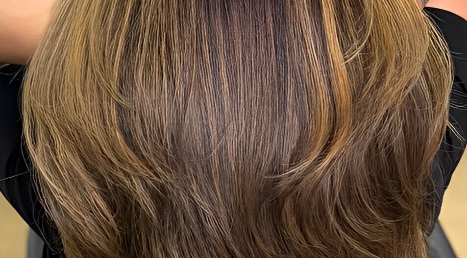 Glossy brown hair transformation at HNH Hair & Barber NZ, Auckland, Auckland, NZ.