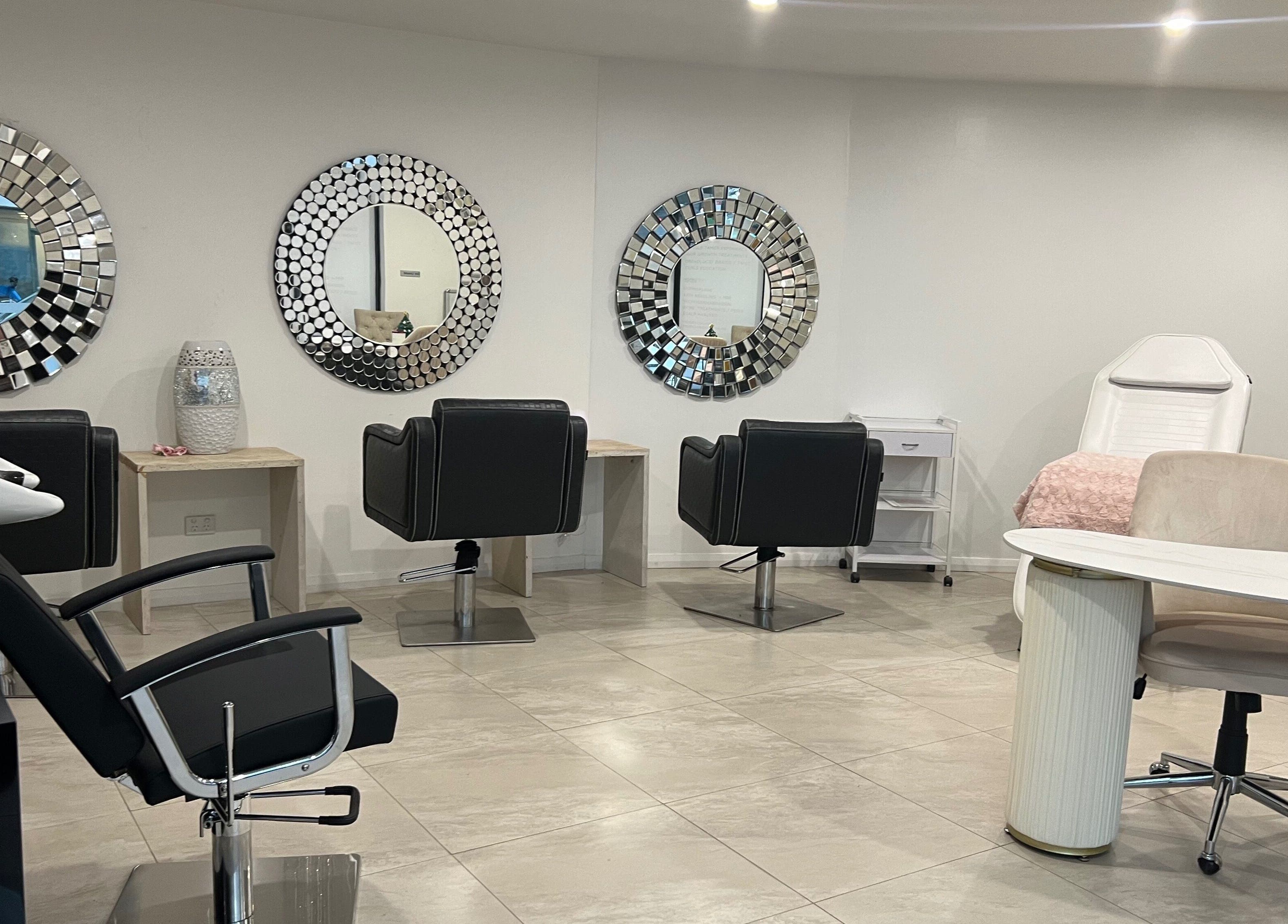 Elegant salon chairs and mirrors at Mane Glow Curls and Extensions, Petersham, New South Wales, AU.