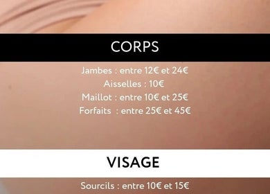 Tarifs d'épilation à l'Institut Casanova à Orry-la-ville, Hauts-de-France, FR pour jambes et aisselles.