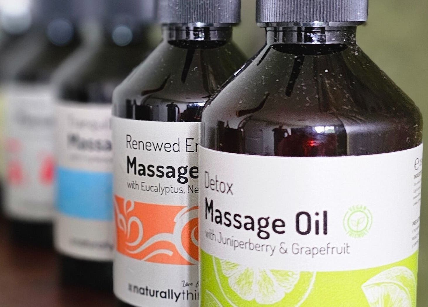 Aromatic massage oils at Forest Massage Therapies, Saint Helens, England, GB enhance relaxation and wellness.