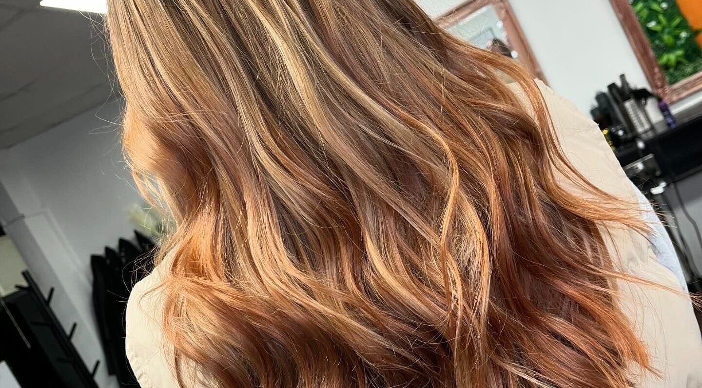 Elegant golden waves hairstyle at Salon 63 in Albrighton, England, GB.