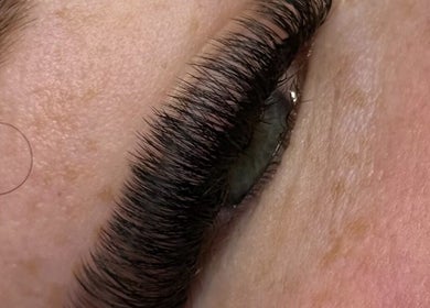 Close-up of elegant lash extensions at The Lash Lounge By Mollie Ltd in Rochester, GB.