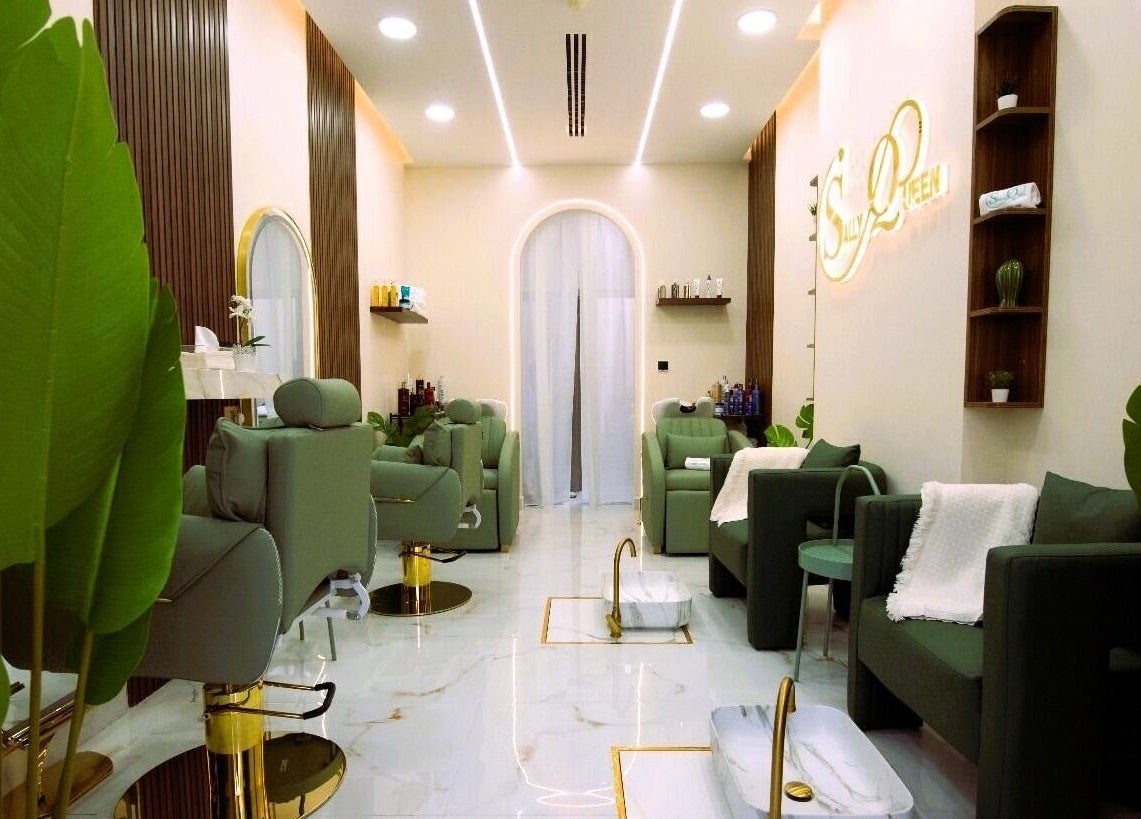 Luxurious interior of Sally Queen Salon, Dubai, Dubai, AE showcasing elegant design and plush seating.