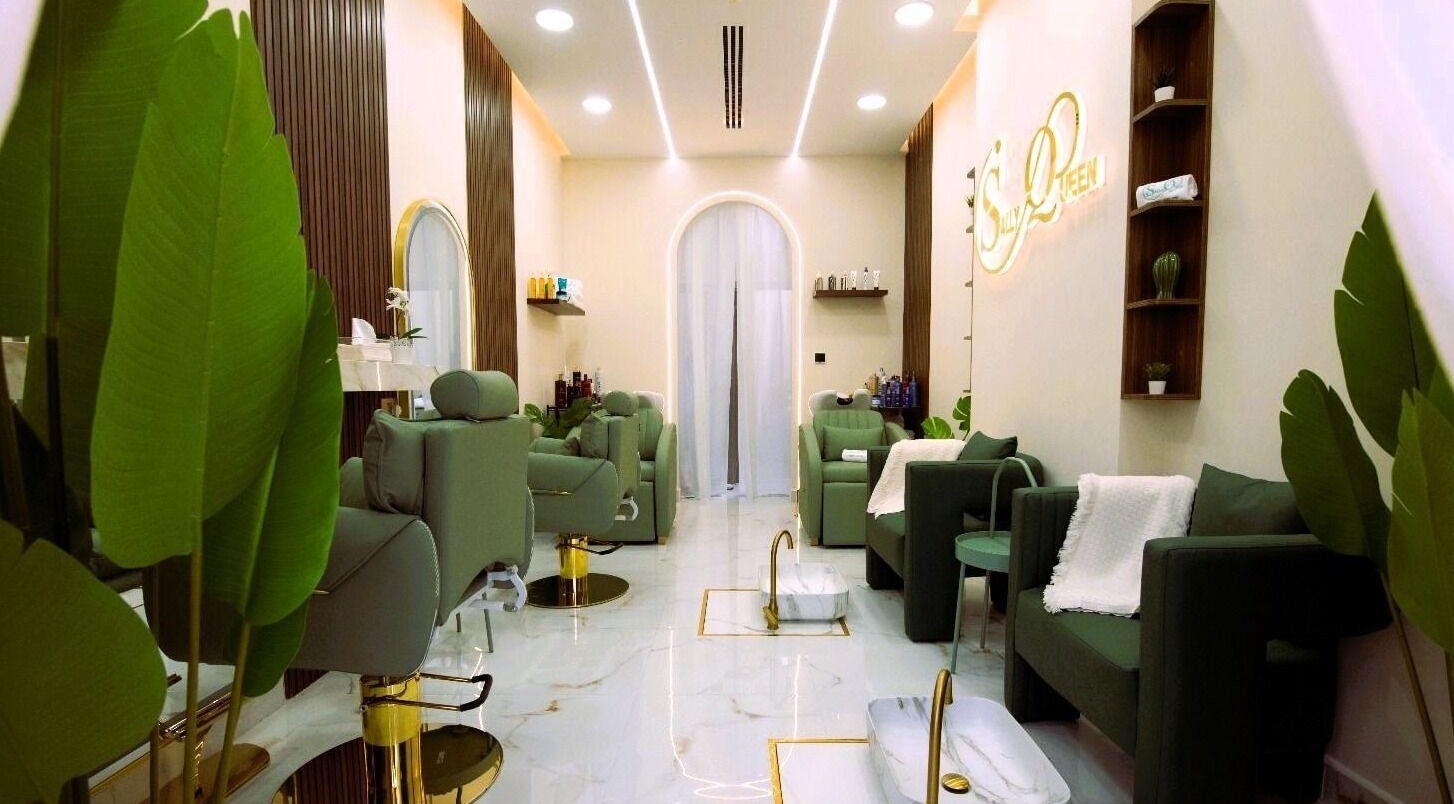 Luxurious interior of Sally Queen Salon, Dubai, Dubai, AE showcasing elegant design and plush seating.