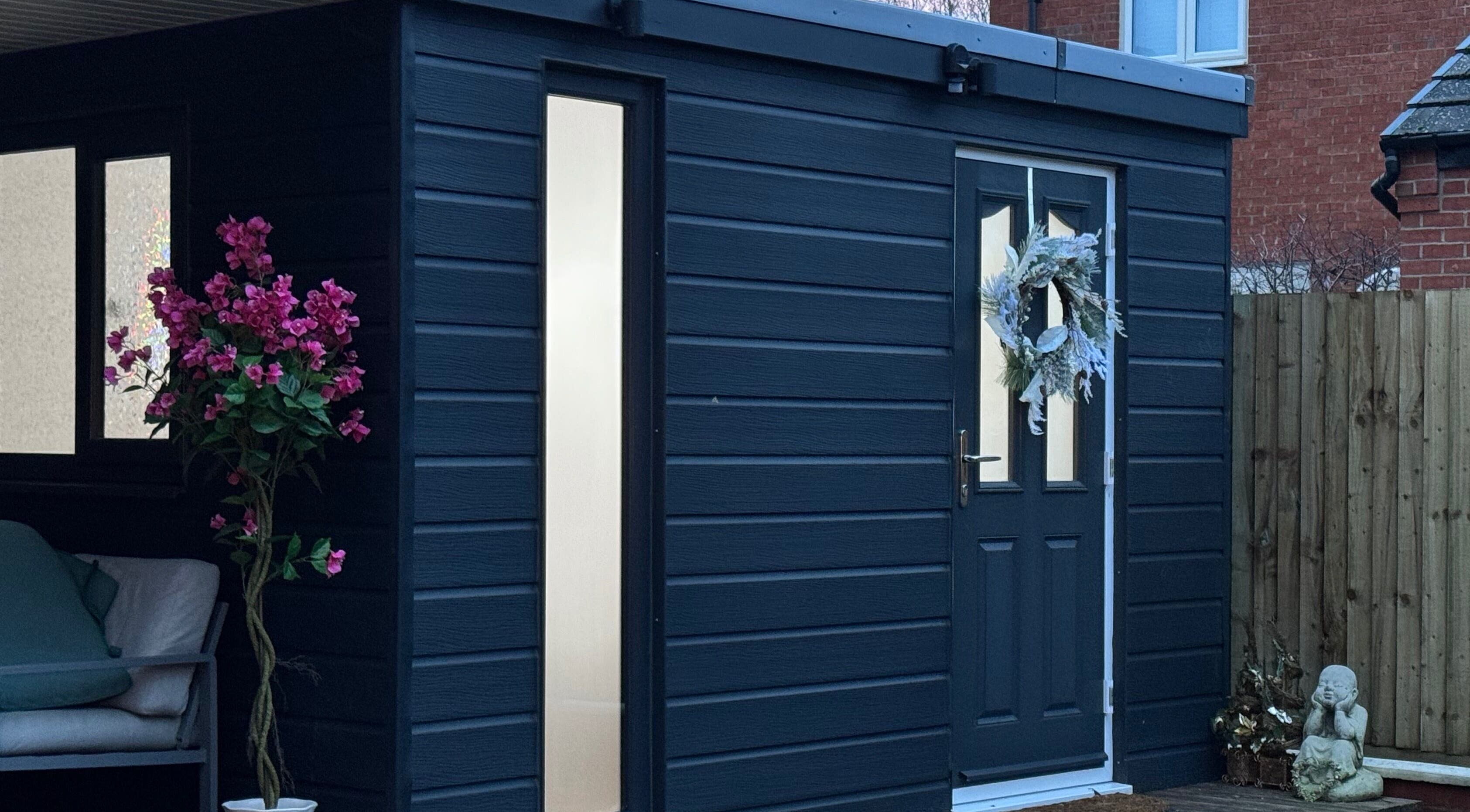 Elegant modern exterior of Electra Skin in Upton, England, GB, adorned with floral decor and welcoming vibes.