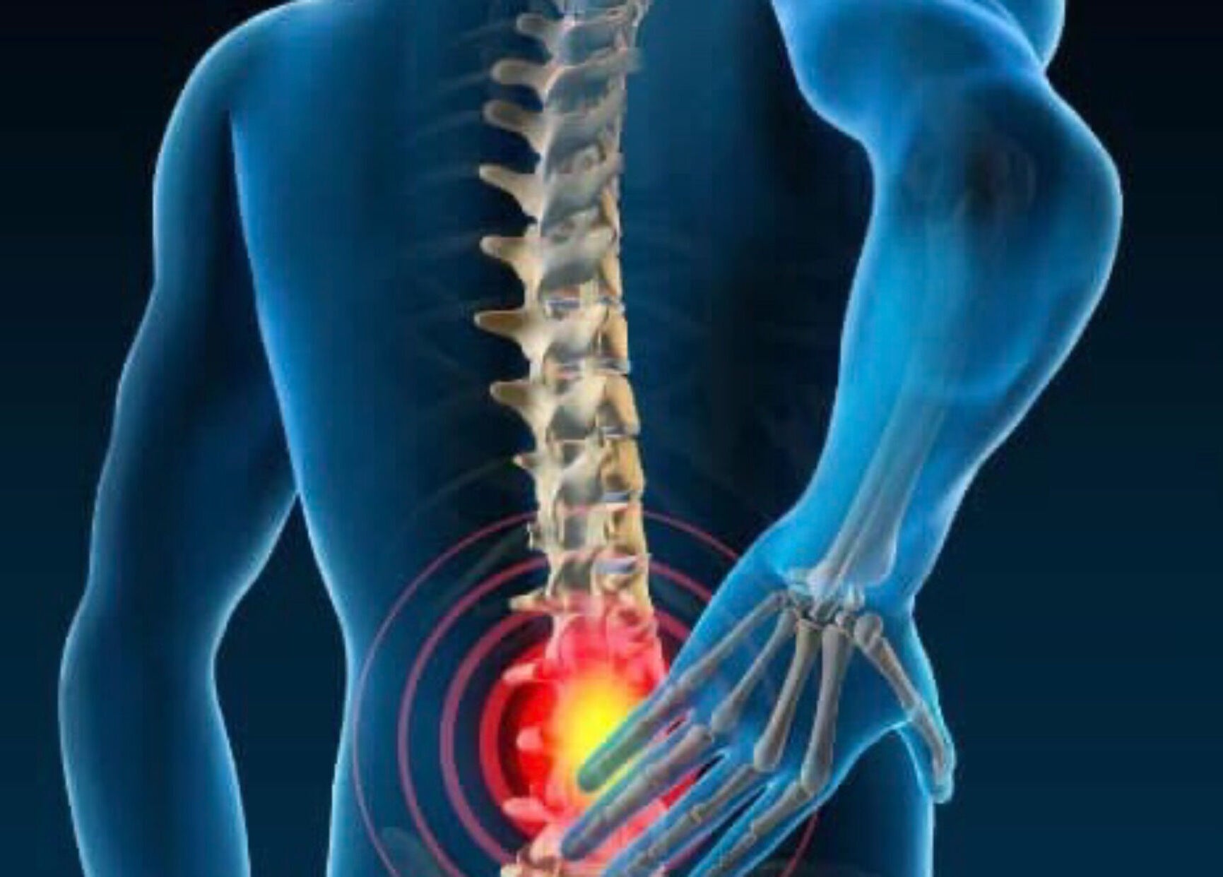 Illustration of a glowing spine depicting pain relief services at Brian Spagnoletti, New York, New York, US.