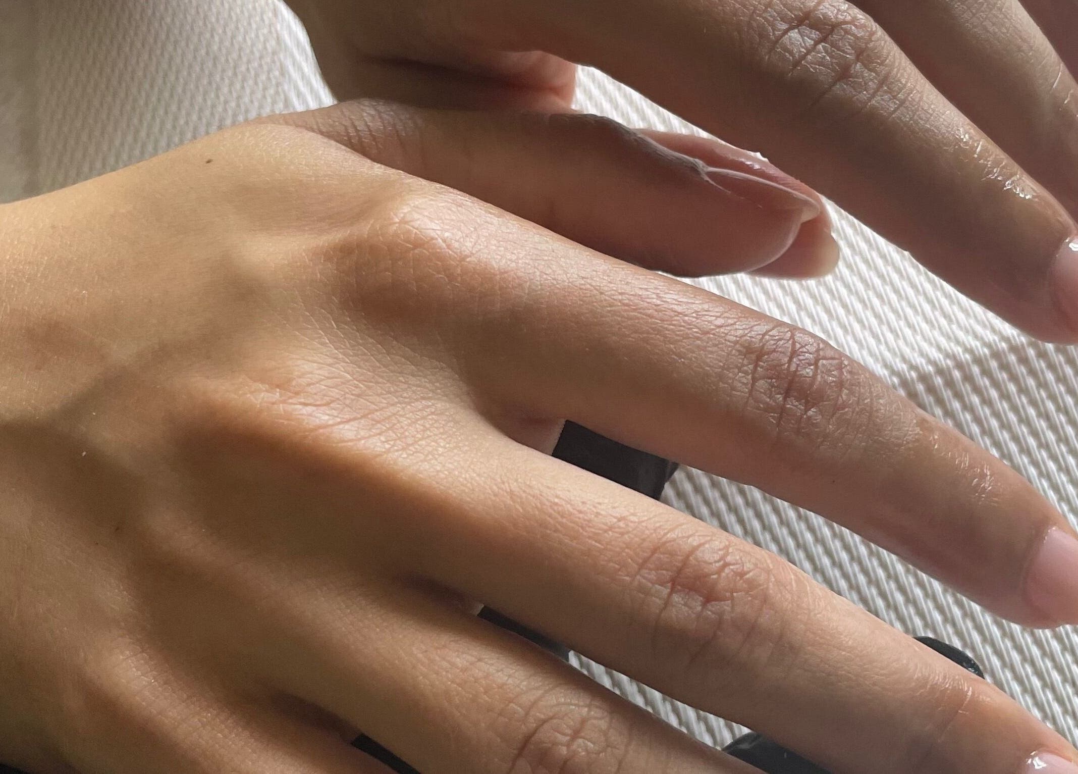 Close-up of manicured hands at LOVESTETIC, Abingdon, England, GB, showcasing natural beauty.