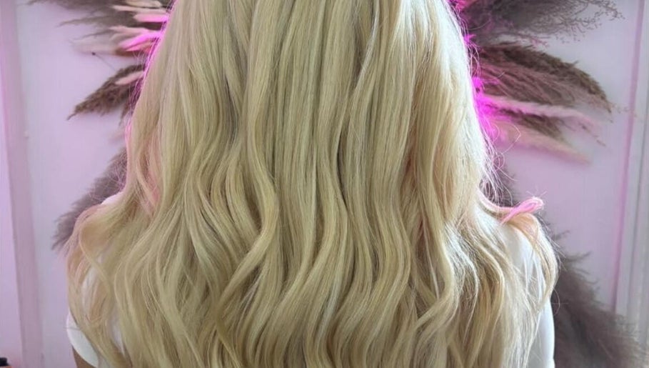 Blonde wavy hair styled at The Livingroom Oxford, Oxford, England, GB.