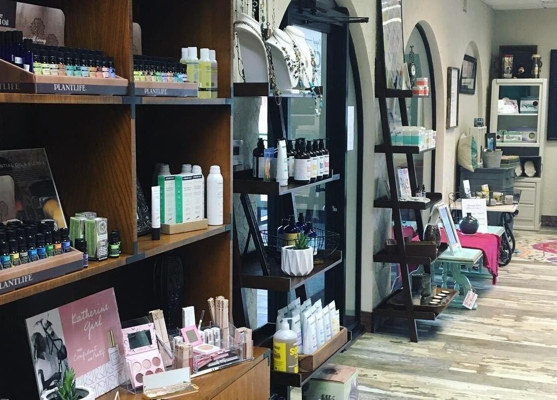 Elegant product display at Palace of Wellness Salon and Spa, North Webster, Indiana, US.