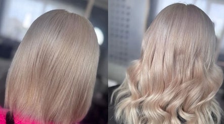 Blonde hair extension transformation at La Bella Hair Extensions & Beauty in Wakefield, England, GB.