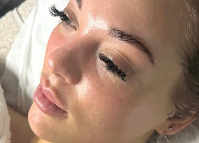 Client enjoying a soothing facial at Absolute Skin & Aesthetics Fareham, Fareham, England, GB.