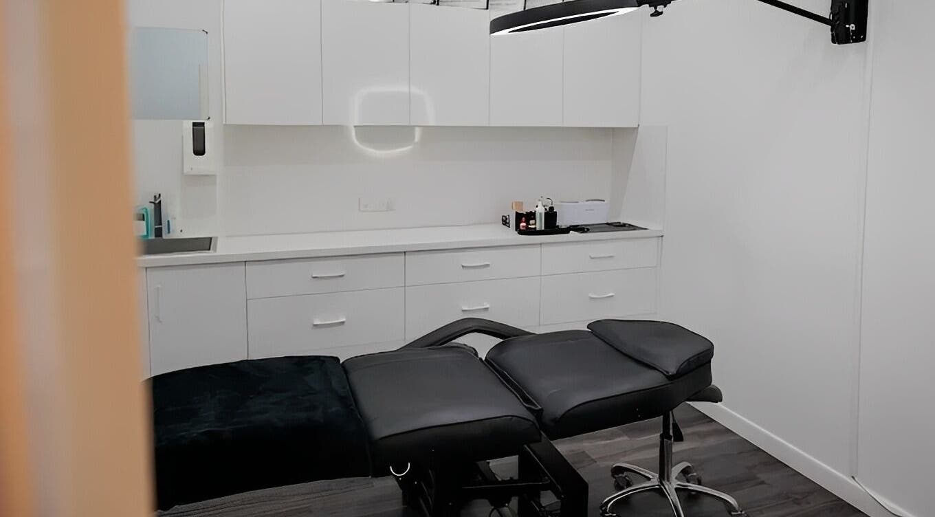 Modern treatment room at Blush Brows + Beauty & Tattoo Removal Mackay, North Mackay, Queensland, AU.