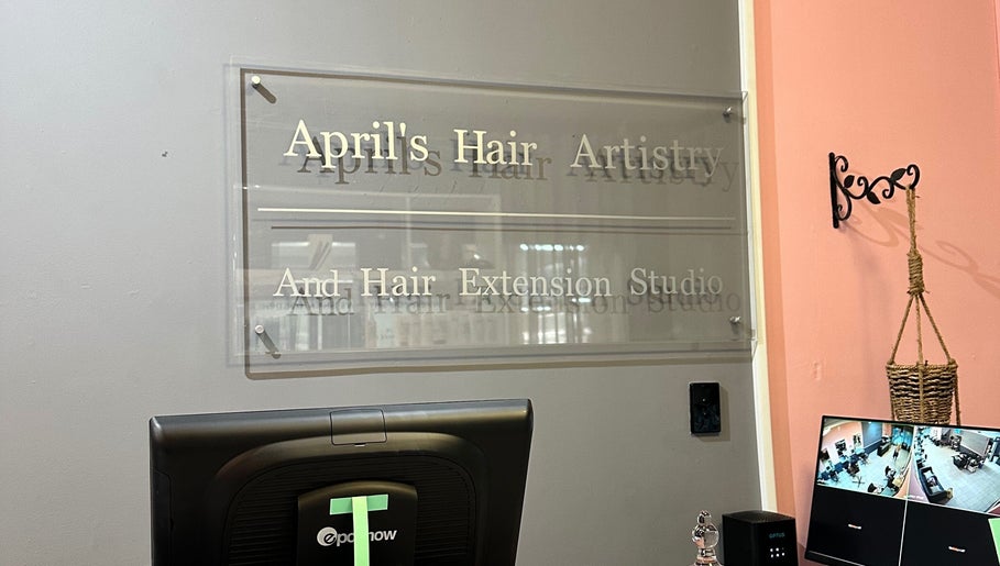 Signage of April’s Hair Artistry And Hair Extension Studio in Campbelltown, New South Wales, AU.