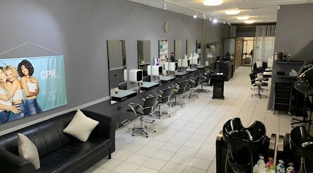 Inside view of April’s Hair Artistry And Hair Extension Studio, Campbelltown, New South Wales, AU, showcasing modern styling stations.