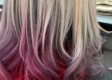 Vibrant hair coloring at April’s Hair Artistry And Hair Extension Studio, Campbelltown, New South Wales, AU.