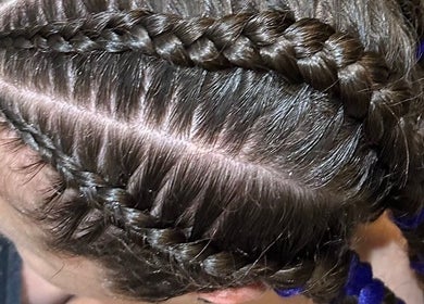 Detailed braided hairstyle at April’s Hair Artistry And Hair Extension Studio, Campbelltown, New South Wales, AU.