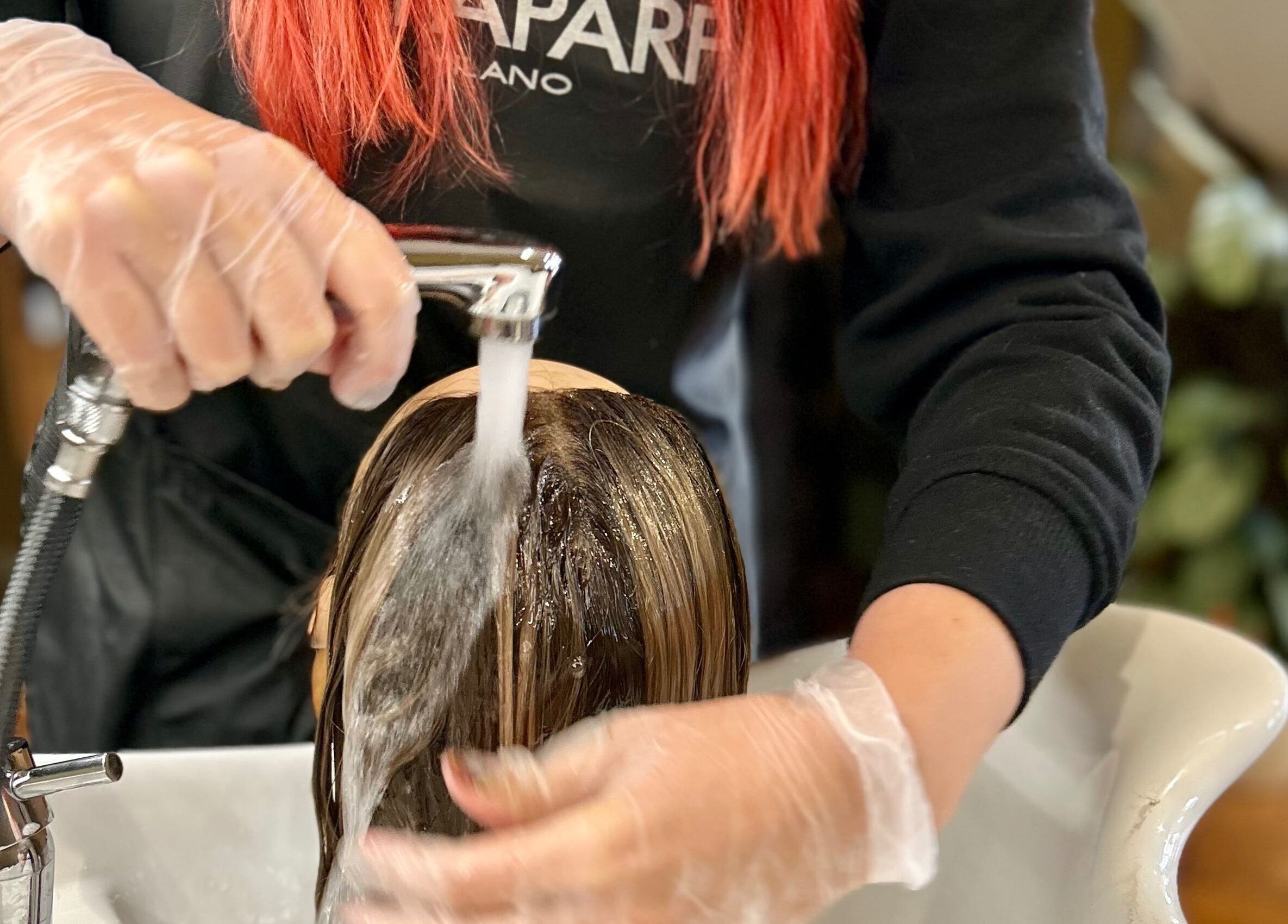 Hair being washed at Matthew Morris with Peluka Salon, Southend on Sea, England, GB.