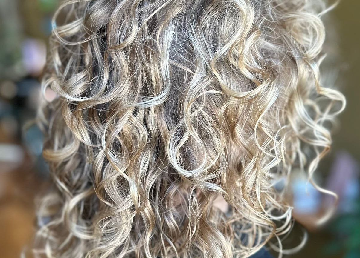 Luscious blonde curls at Matthew Morris with Peluka Salon, Southend on Sea, England, GB.