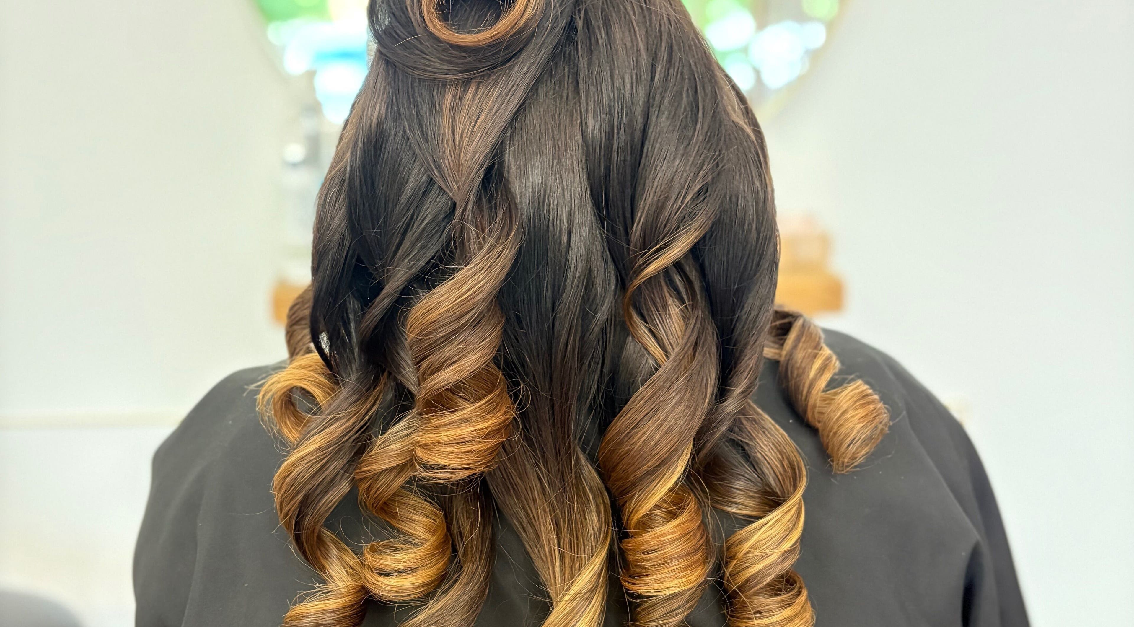 Luscious curled hairstyle at Chelsea Bouncy Blows, Steventon, England, GB, showcasing elegant bounce and shine.