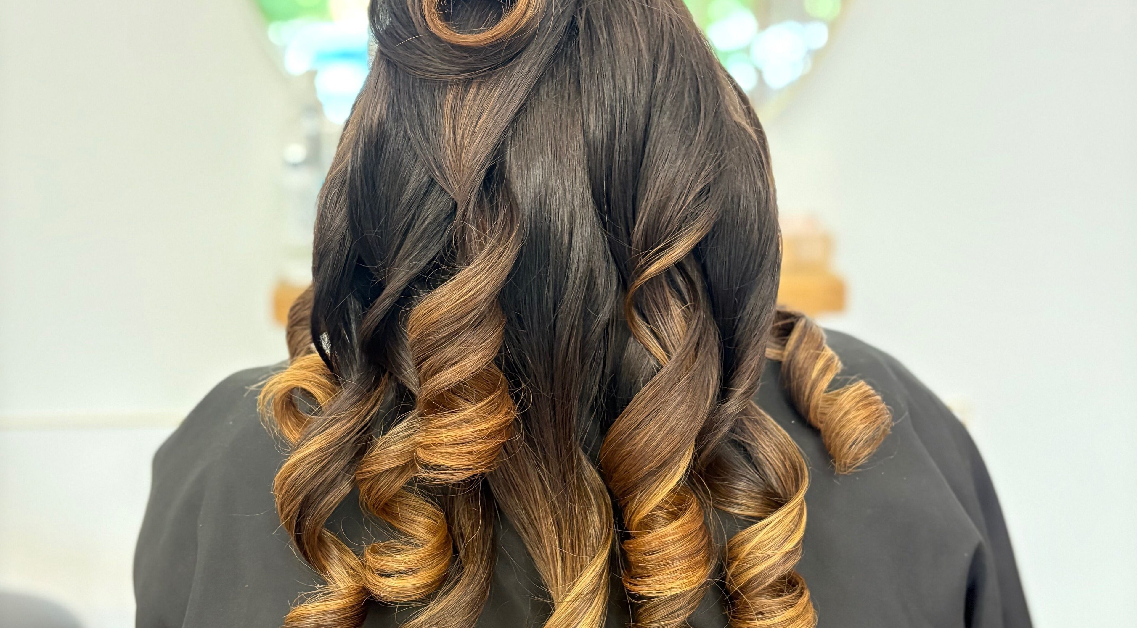 Luscious curled hairstyle at Chelsea Bouncy Blows, Steventon, England, GB, showcasing elegant bounce and shine.