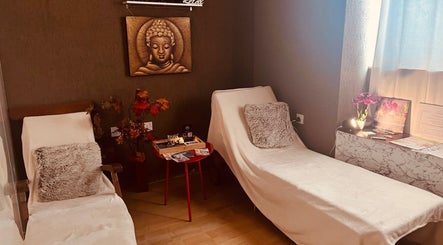 Cozy relaxation space at Massage & Beauty By Miky In-naxxar, MT with plush seating and calming decor.