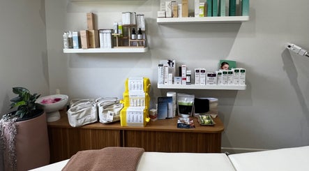 Skincare products on display at Healthy Skin Lab, Trinity Beach, Queensland, AU, offering a tranquil wellness space.