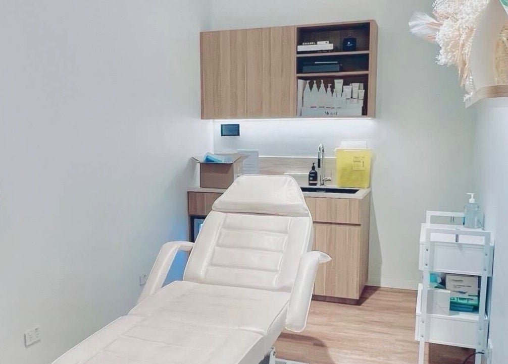 Calming treatment room at Alpha Lash & Brow, St Leonards, New South Wales, AU. Elegant and inviting interior.